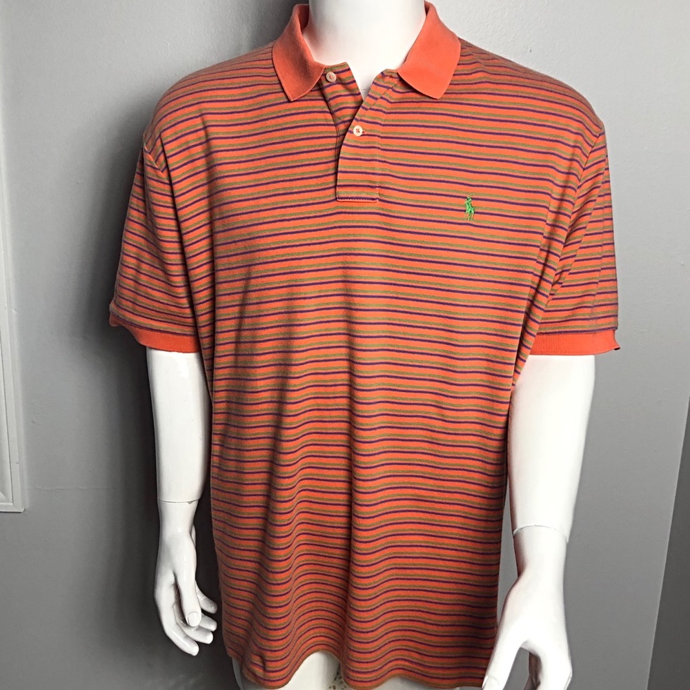 Ralph Lauren Polo Shirt Orange Mens XL Extra Large